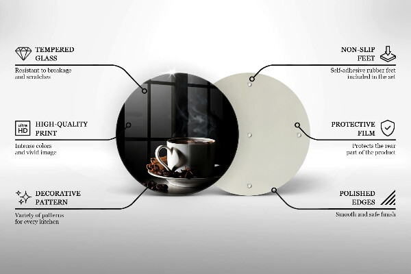 Deska kuchenna szklana Filiżanka gorącej kawy