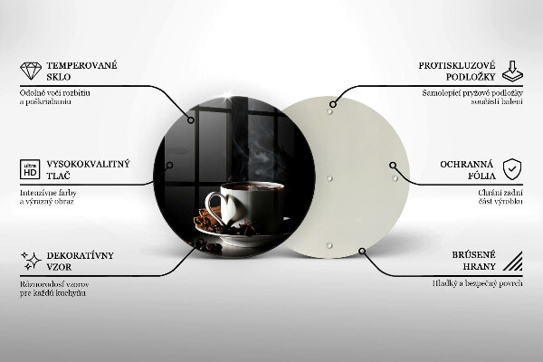 Deska kuchenna szklana Filiżanka gorącej kawy