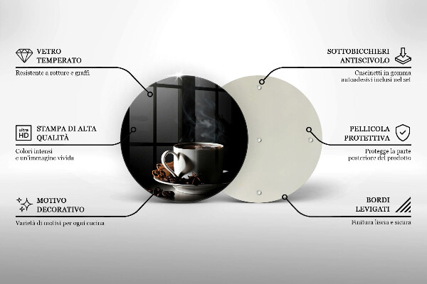 Deska kuchenna szklana Filiżanka gorącej kawy