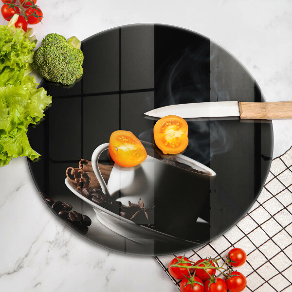 Deska kuchenna szklana Filiżanka gorącej kawy