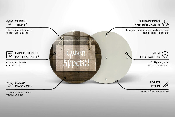 Deska kuchenna szklana Deski napis Guten Apetit