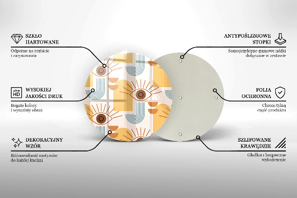 Deska kuchenna szklana Boho wzór oczy