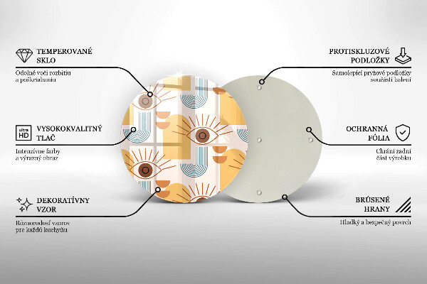 Deska kuchenna szklana Boho wzór oczy