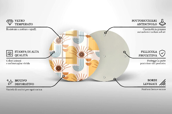 Deska kuchenna szklana Boho wzór oczy
