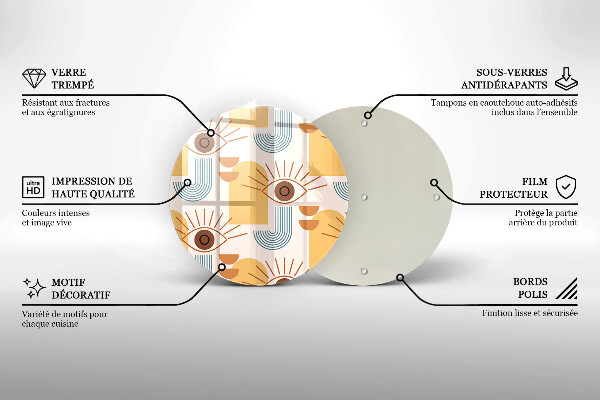Deska kuchenna szklana Boho wzór oczy