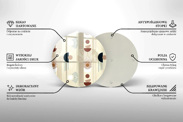 Deska kuchenna szklana Geometria boho kształty