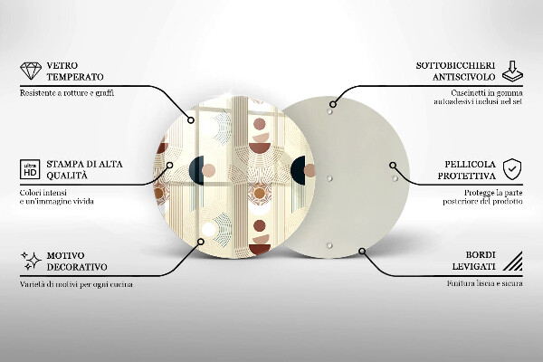 Deska kuchenna szklana Geometria boho kształty