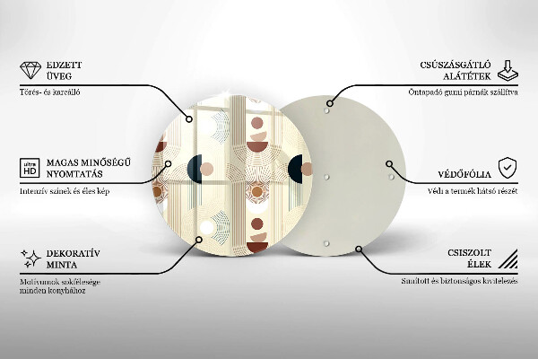 Deska kuchenna szklana Geometria boho kształty