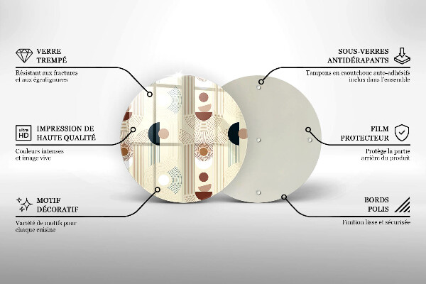 Deska kuchenna szklana Geometria boho kształty