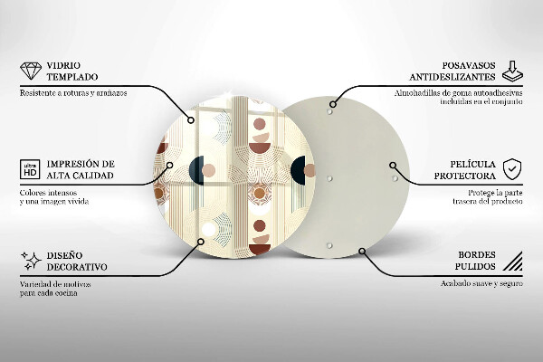 Deska kuchenna szklana Geometria boho kształty