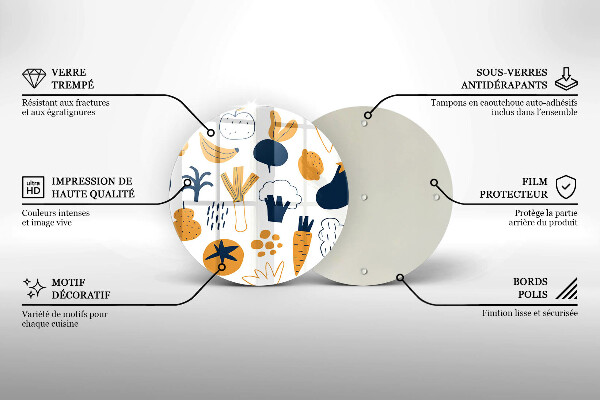 Deska kuchenna szklana Ilustracja jedzenie