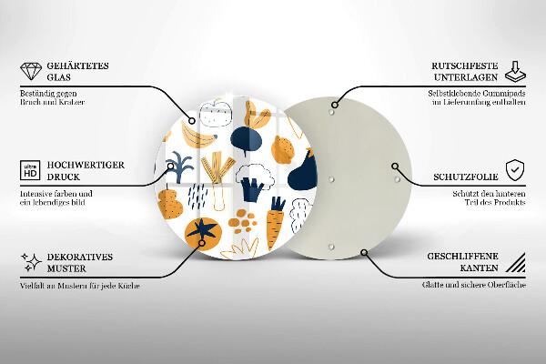 Deska kuchenna szklana Ilustracja jedzenie