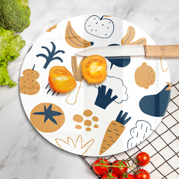 Deska kuchenna szklana Ilustracja jedzenie