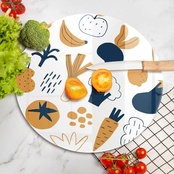 Deska kuchenna szklana Ilustracja jedzenie