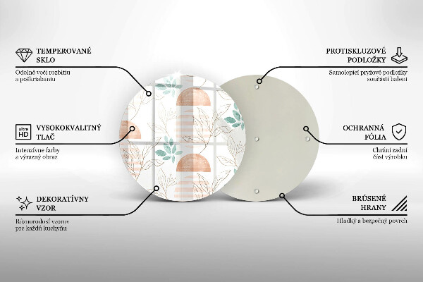 Deska kuchenna szklana Boho wzór liście