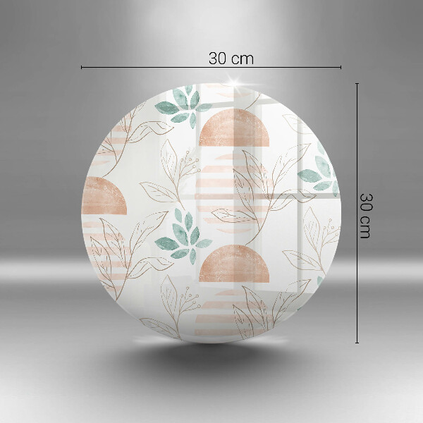 Deska kuchenna szklana Boho wzór liście