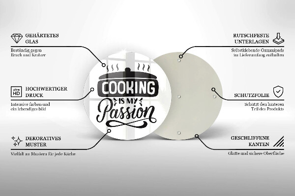 Deska kuchenna szklana Cooking is my passion