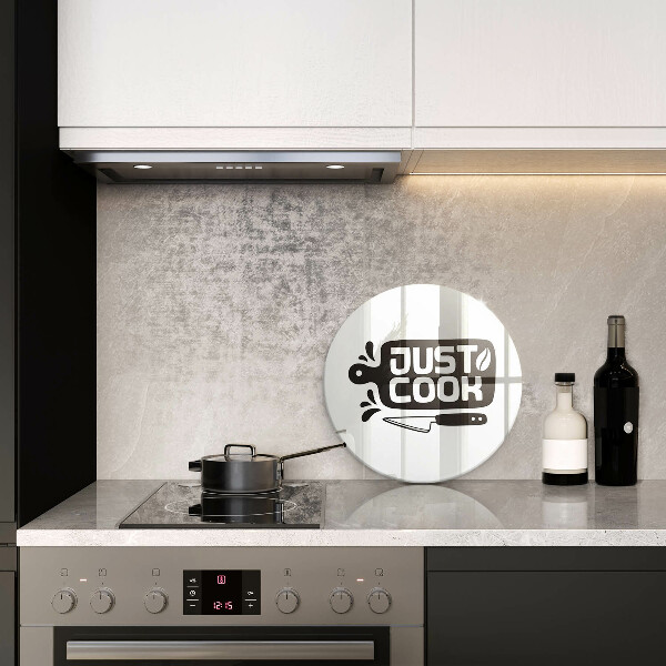 Deska kuchenna szklana Kuchenny napis Just cook