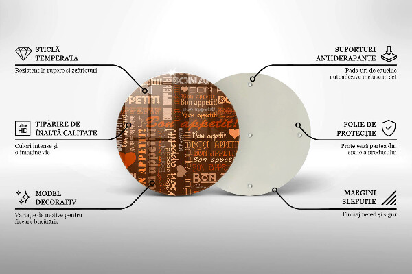 Deska kuchenna szklana Napisy Bon appetit