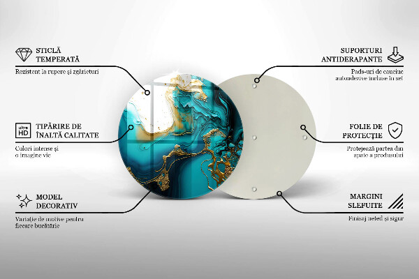 Szklana deska kuchenna Turkusowa abstrakcja