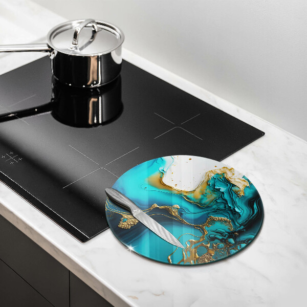 Szklana deska kuchenna Turkusowa abstrakcja
