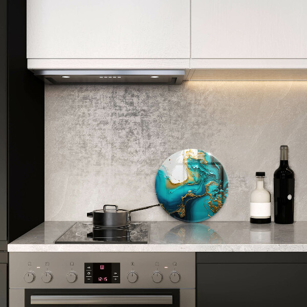 Szklana deska kuchenna Turkusowa abstrakcja