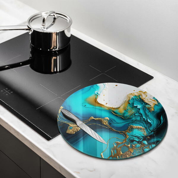 Szklana deska kuchenna Turkusowa abstrakcja