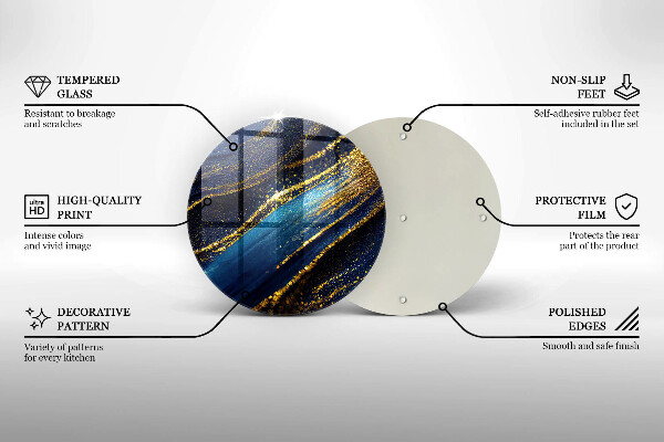 Szklana deska kuchenna Granatowa abstrakcja