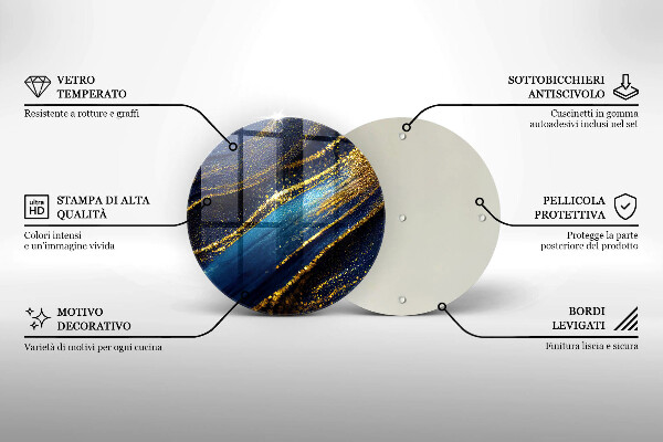 Szklana deska kuchenna Granatowa abstrakcja