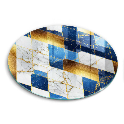 Szklana deska kuchenna Złote romby marmur