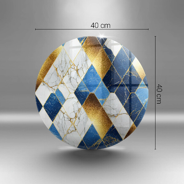 Szklana deska kuchenna Złote romby marmur