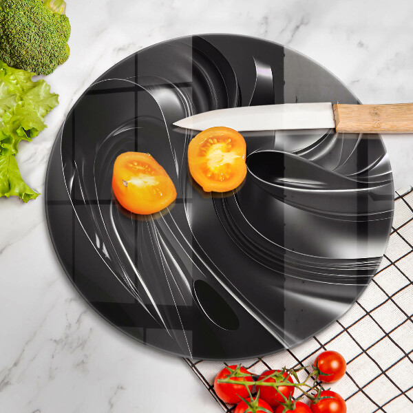 Szklana deska kuchenna Abstrakcja czarna masa