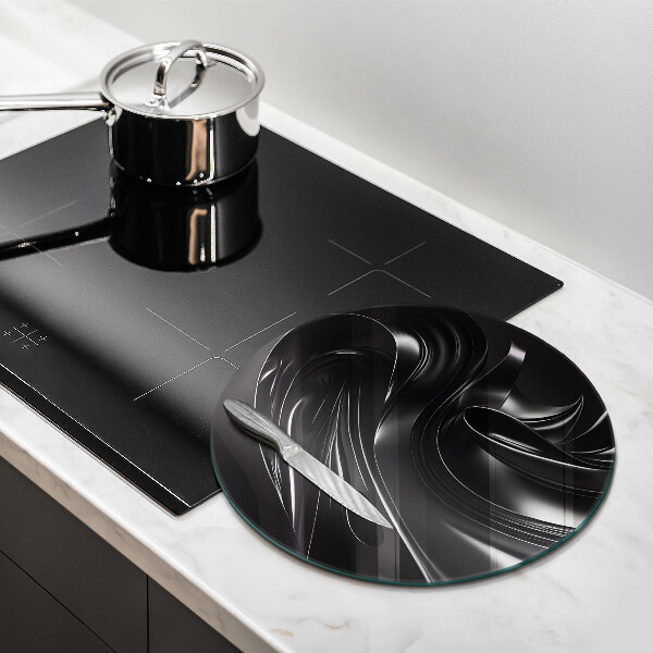 Szklana deska kuchenna Abstrakcja czarna masa