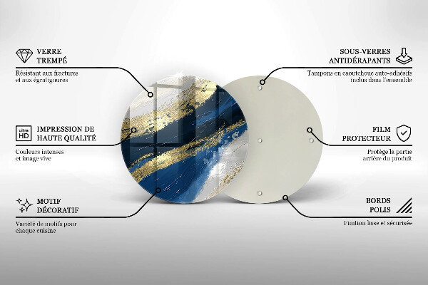 Szklana deska kuchenna Tekstura ze złotem