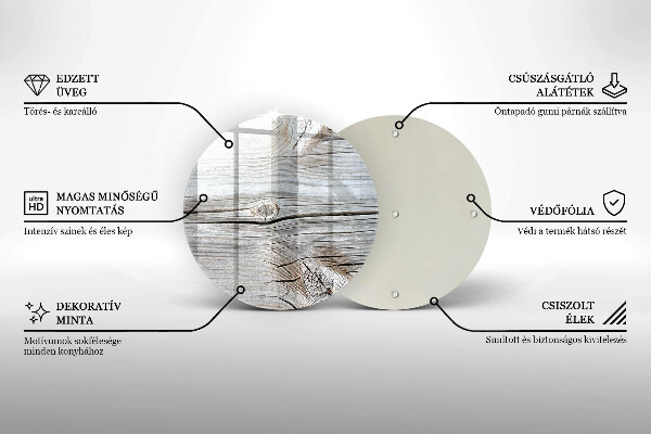 Szklana deska kuchenna Jasna struktura drewna