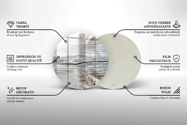 Szklana deska kuchenna Jasna struktura drewna
