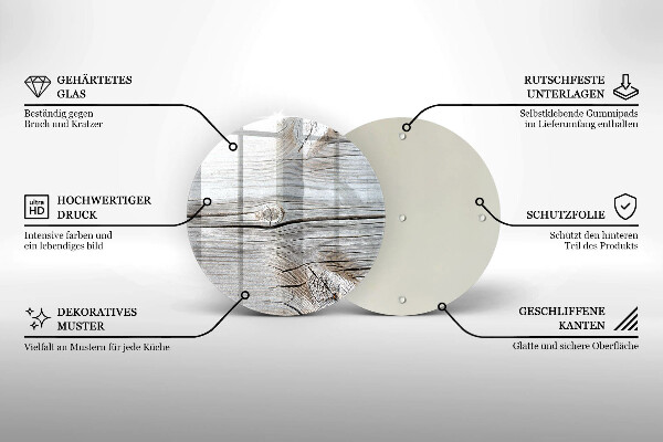 Szklana deska kuchenna Jasna struktura drewna