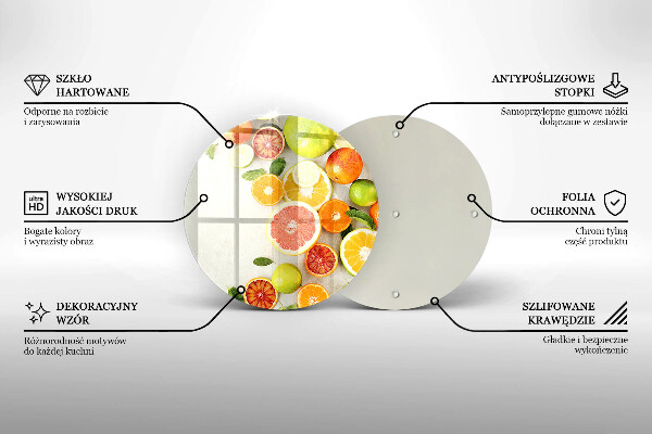 Szklana deska kuchenna Owoce cytrusy