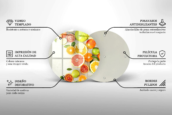 Szklana deska kuchenna Owoce cytrusy