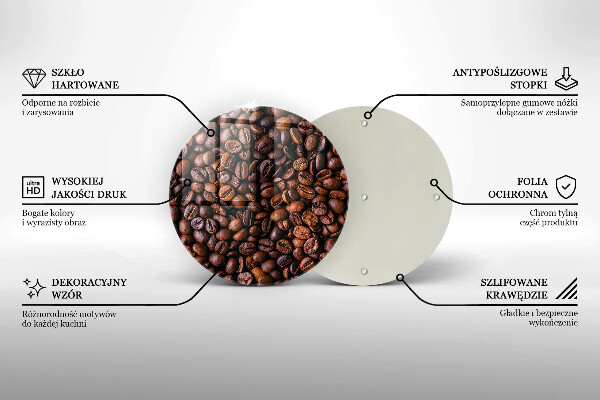 Szklana deska kuchenna Kawa ziarna