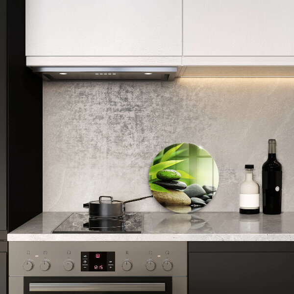 Szklana deska kuchenna Zen bambus kamienie