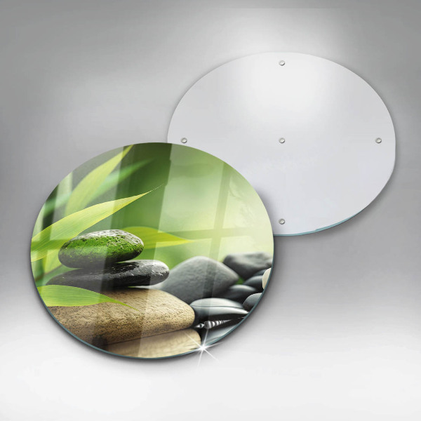 Szklana deska kuchenna Zen bambus kamienie