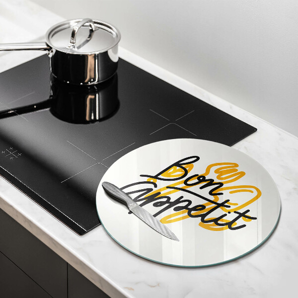 Szklana deska kuchenna Napis Bon Appetit