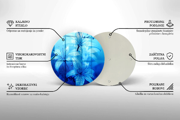 Deska kuchenna szklana Błękitne kwiaty