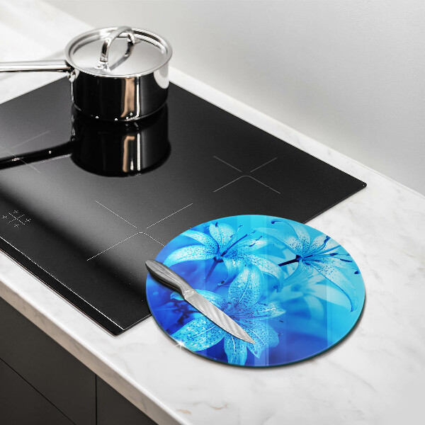 Deska kuchenna szklana Błękitne kwiaty