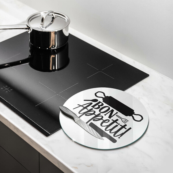 Deska kuchenna szklana Napis Bon Appetit