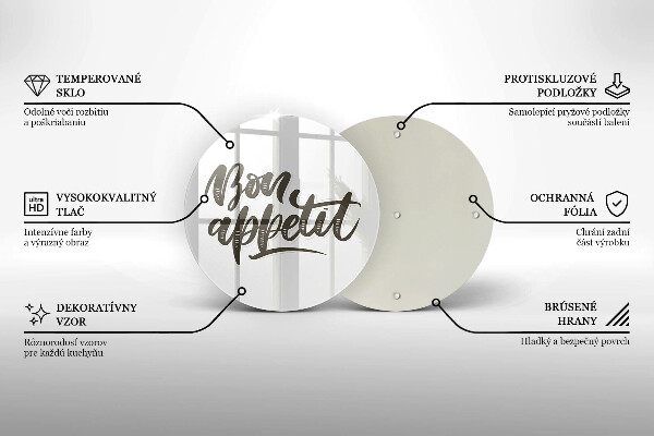 Deska kuchenna szklana Napis Bon Appetit