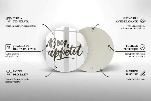 Deska kuchenna szklana Napis Bon Appetit