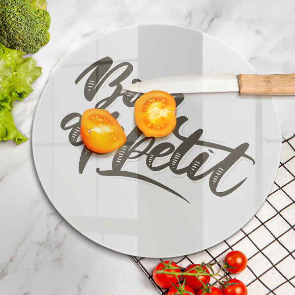 Deska kuchenna szklana Napis Bon Appetit