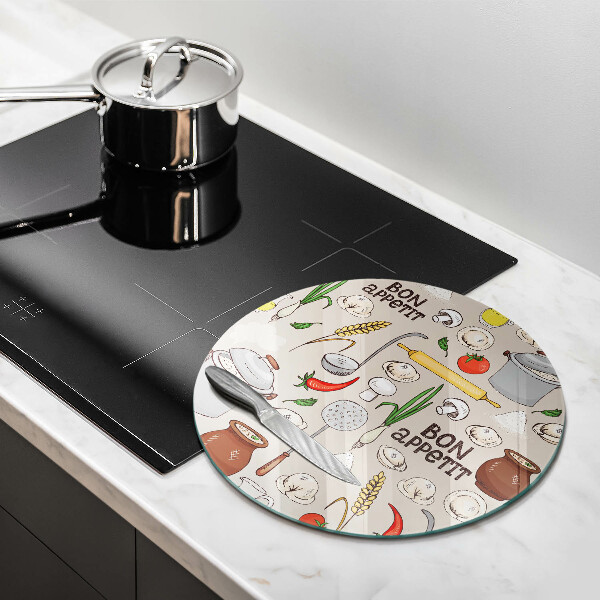 Deska kuchenna szklana Ilustracja kuchnia